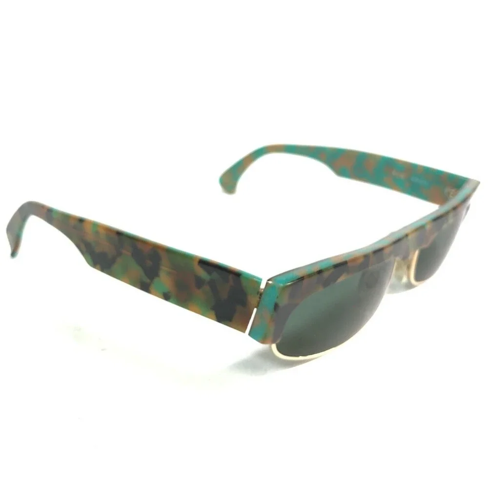 Vintage Alain Mikli Sunglasses 616 9001 Brown Green Tortoise Gold Green Lenses